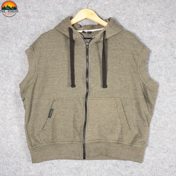 Speed And Strength Motorcycle Sleeveless Hoodie Brown Full-Zip Women's Size 2XL - Picture 1 of 10